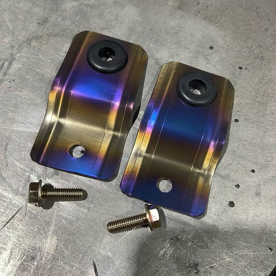 titanium radiator brackets, built specifically for Nissan chassis applications.